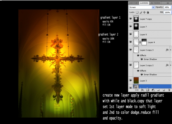 Creation of cross: Step 6